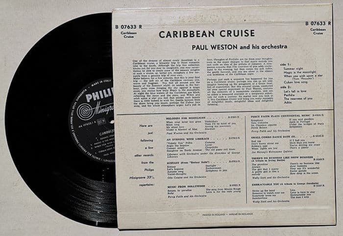 PAUL WESTON Caribbean Cruise LP 10" PHILIPS P 07633 - immagine 2