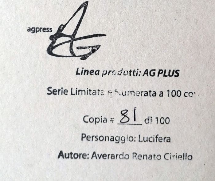Cover Averardo Ciriello LUCIFERA 139 riproduzione numerata - immagine 2
