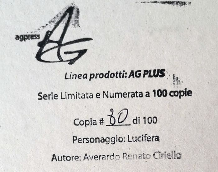 Cover Averardo Ciriello LUCIFERA 48 riproduzione numerata - immagine 2