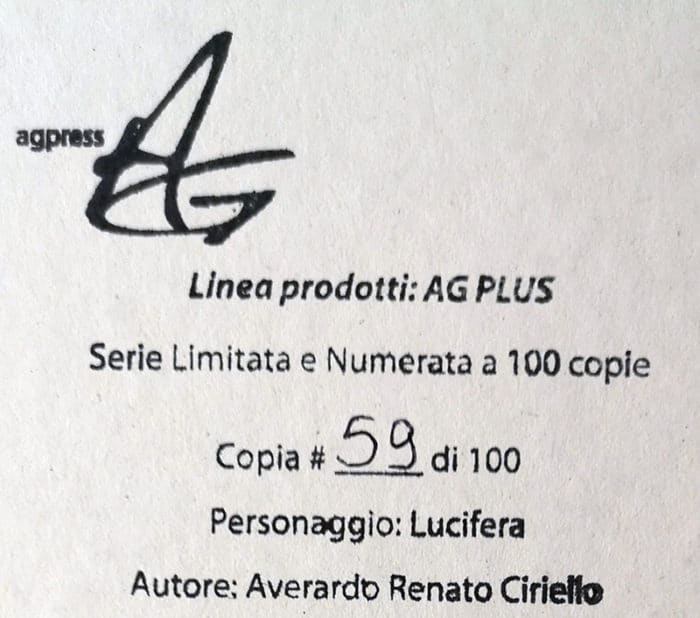 Cover Averardo Ciriello LUCIFERA 61 riproduzione numerata - immagine 2
