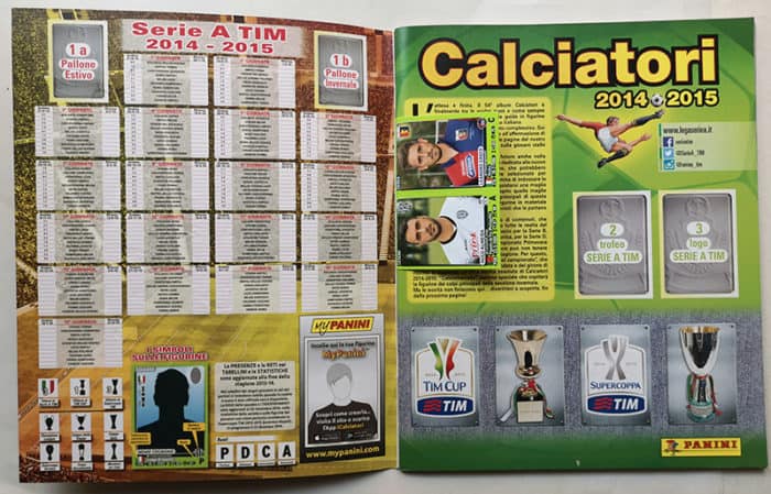 ALBUM CALCIATORI PANINI 2014-15 vuoto versione omaggio con figurine e cedole - immagine 2