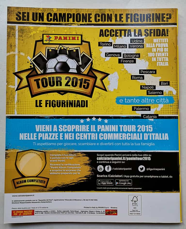 ALBUM CALCIATORI PANINI 2014-15 vuoto versione omaggio con figurine e cedole - immagine 3