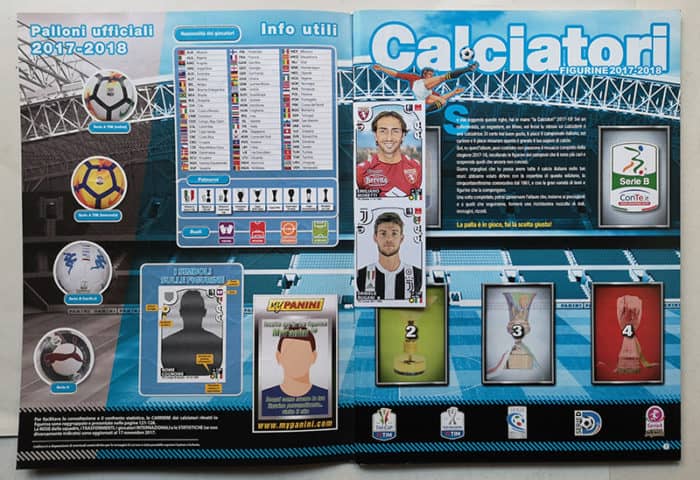ALBUM CALCIATORI PANINI 2017-18 vuoto versione omaggio con figurine e cedole - immagine 2