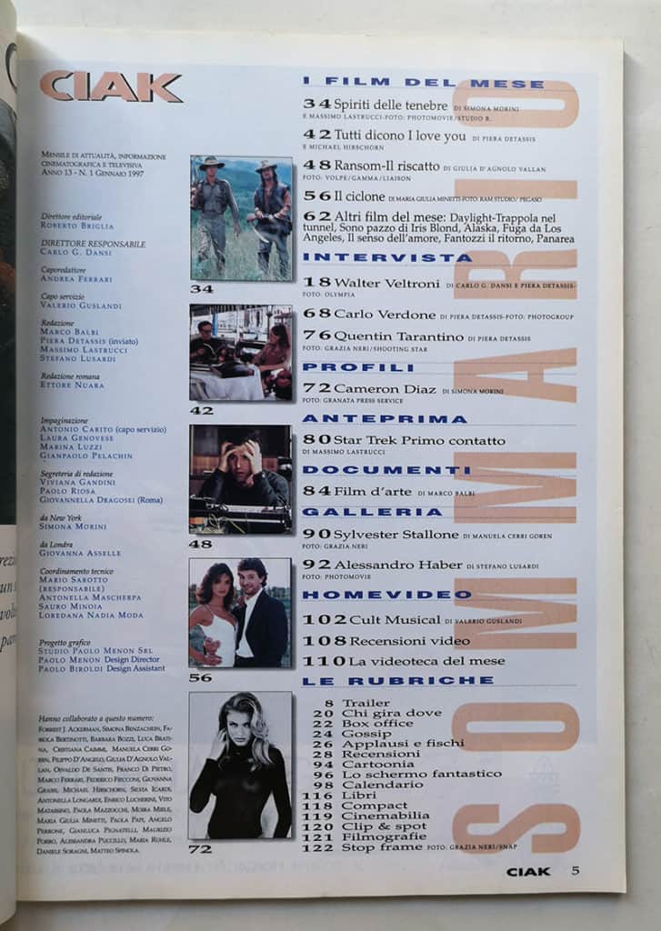 CIAK n° 1 - 1997 MICHAEL DOUGLAS Quentin Tarantino CARLO VERDONE - immagine 3