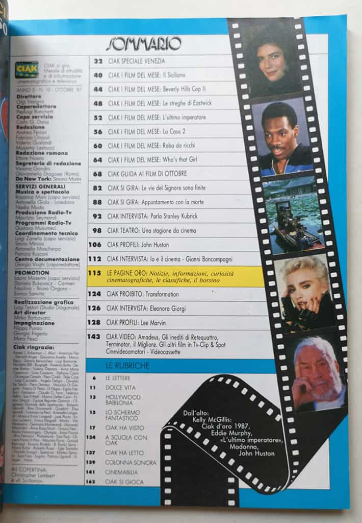 CIAK n° 10 - 1987 CHRISTOPHER LAMBERT John Huston MADONNA - immagine 3