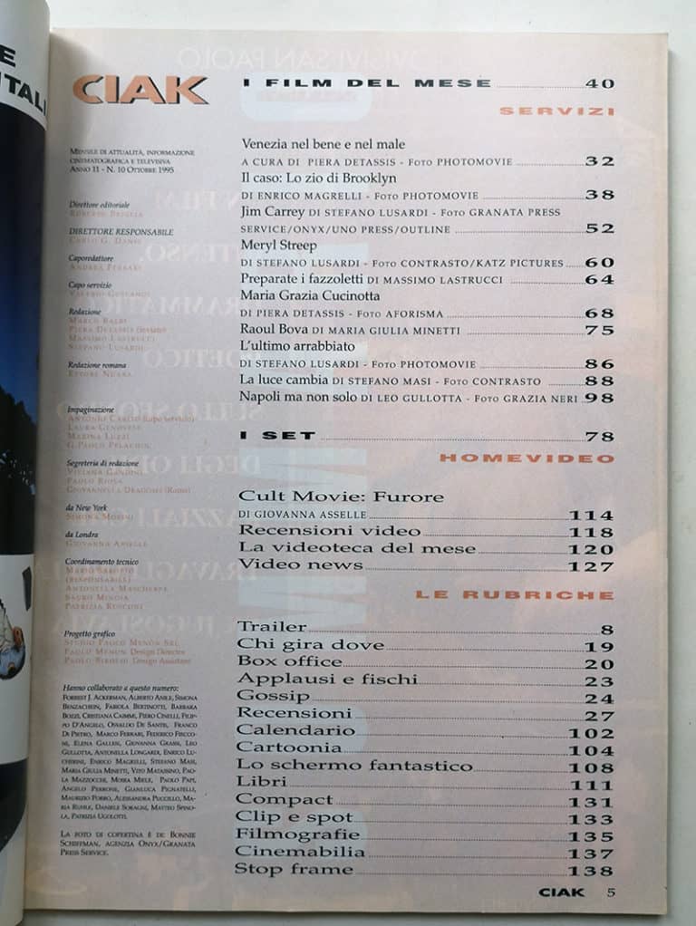 CIAK n° 10 - 1995 JIM CARREY Meryl Streep RAUL BOVA - immagine 3