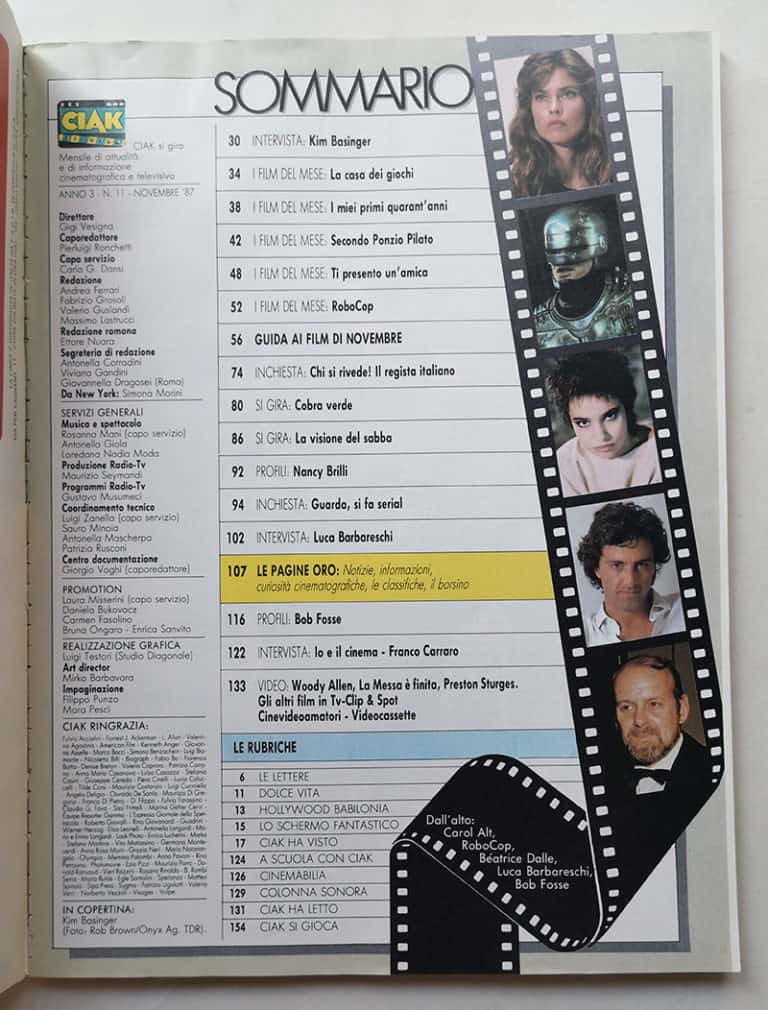 CIAK n° 11 - 1987 KIM BASINGER Luca Barbareschi CAROL ALT - immagine 3