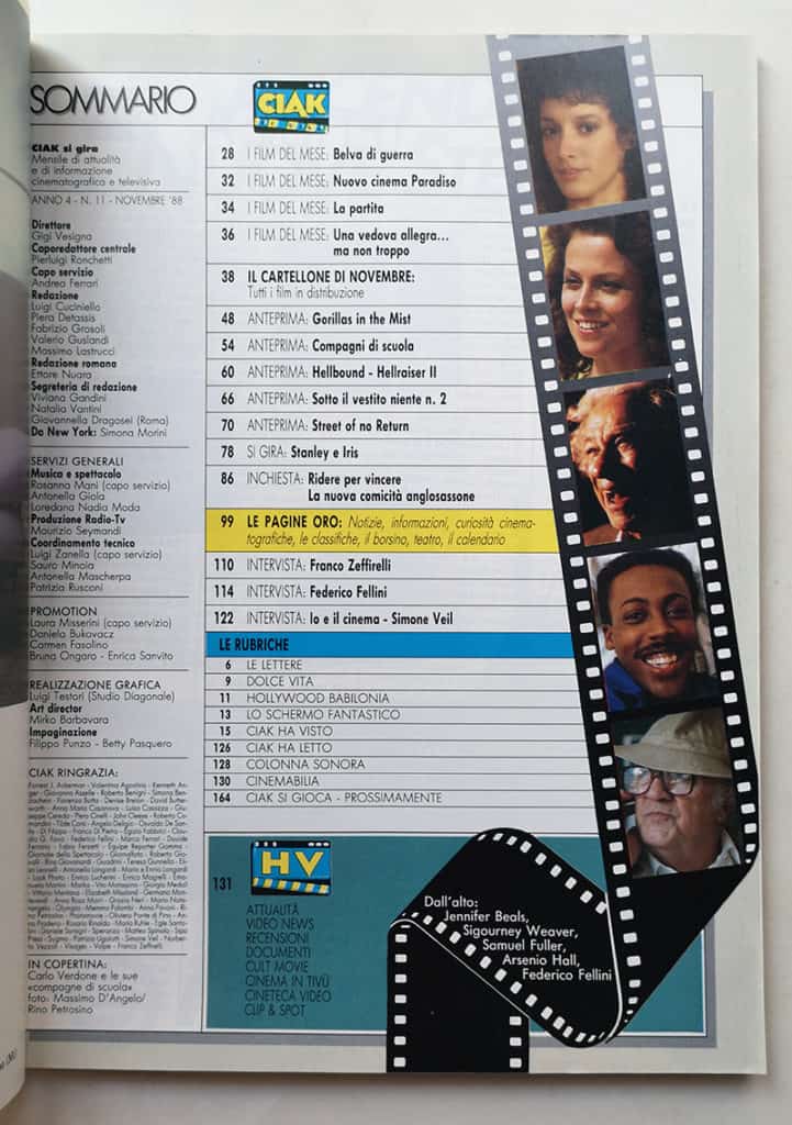CIAK n° 11 - 1988 CARLO VERDONE Jennifer Beals FEDERICO FELLINI - immagine 3