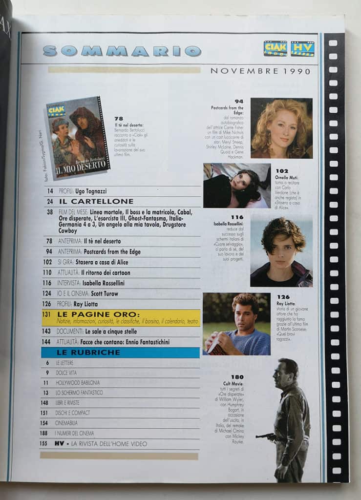 CIAK n° 11 - 1990 BERNARDO BERTOLUCCI tè nel deserto - immagine 3