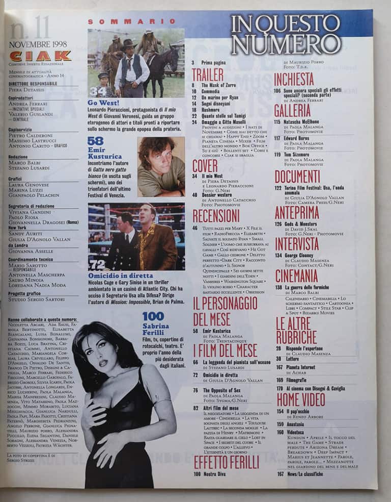CIAK n° 11 - 1998 DAVID BOWIE Sabrina Ferilli HARWEY KEITEL - immagine 3