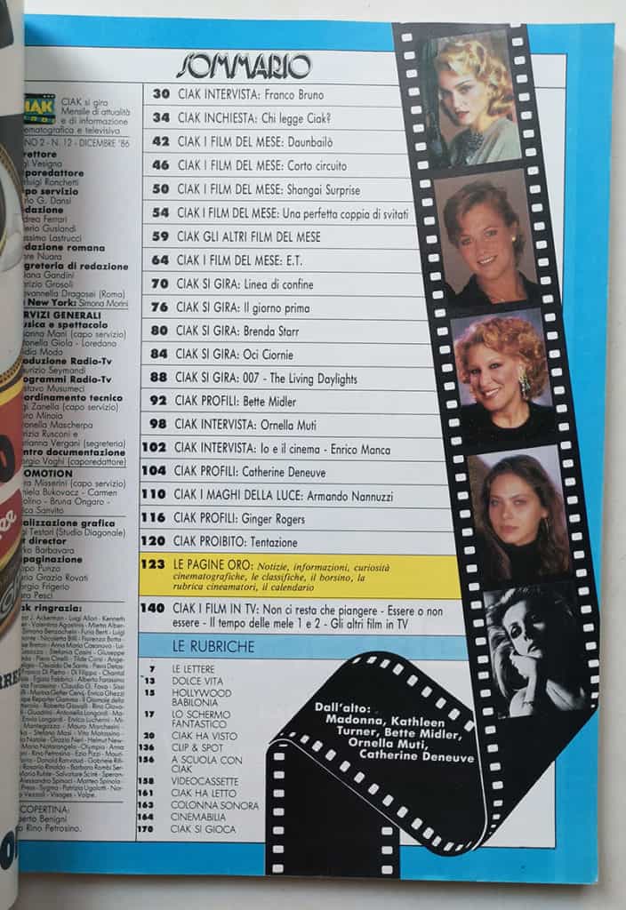CIAK n° 12 - 1986 ROBERTO BENIGNI Madonna ORNELLA MUTI - immagine 3