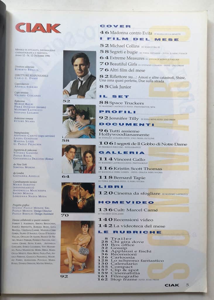 CIAK n° 12 - 1996 MADONNA Jennifer Tilly MICHAEL COLLINS - immagine 3