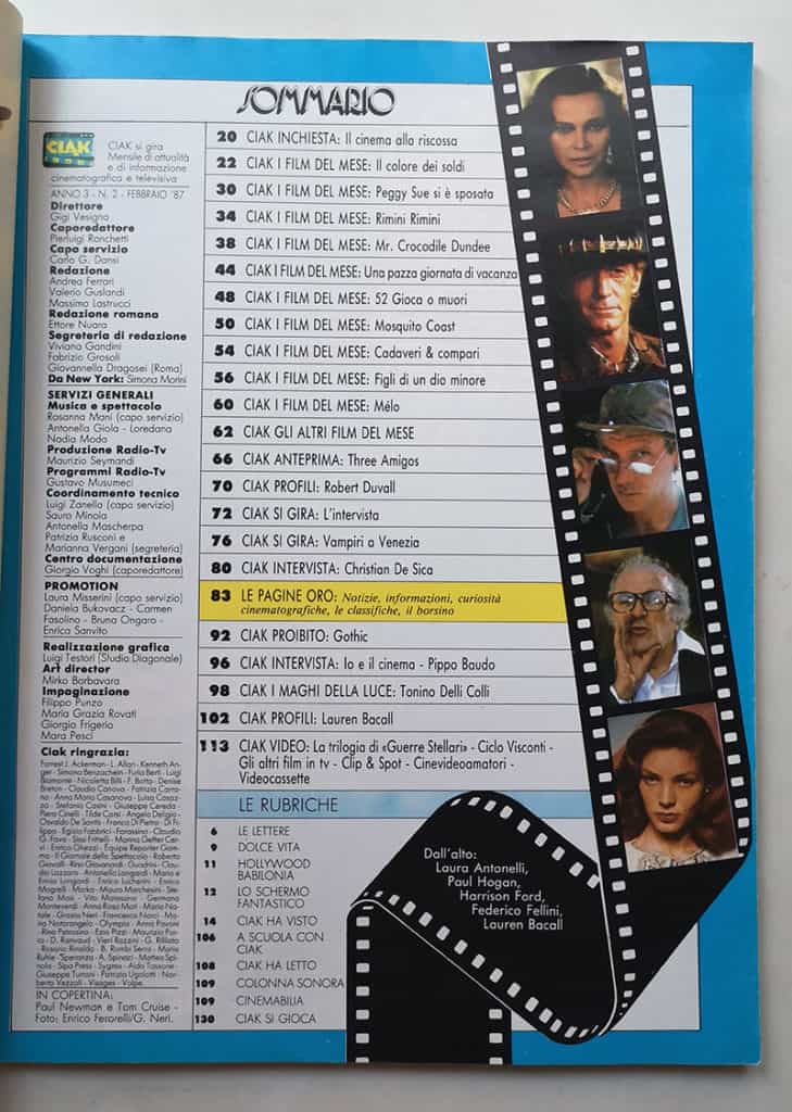 CIAK n° 2 - 1987 TOM CRUISE Federico Fellini PAUL NEWMAN - immagine 3