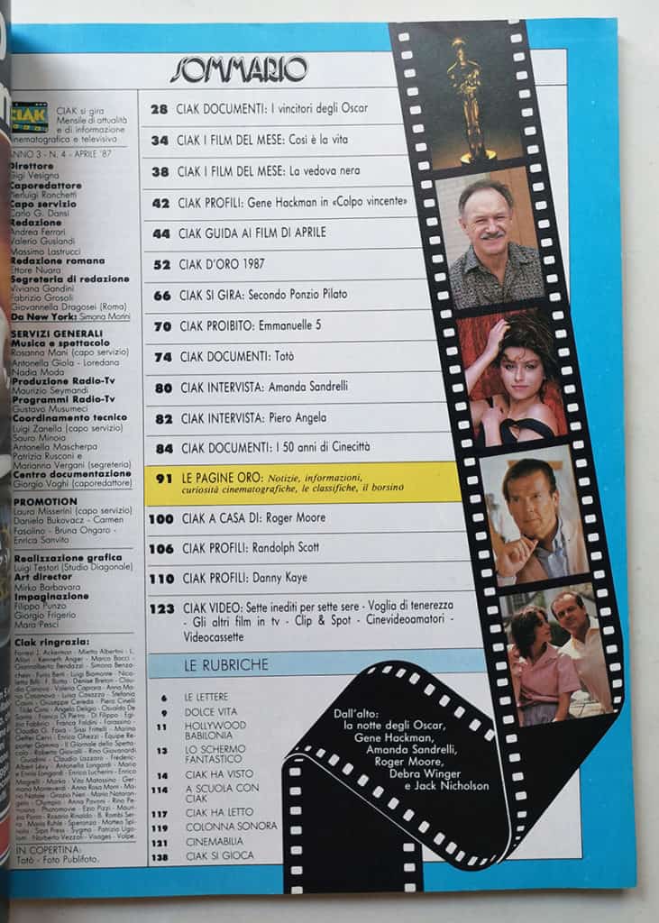 CIAK n° 4 - 1987 TOTO' Roger Moore DEBRA WINGER - immagine 3