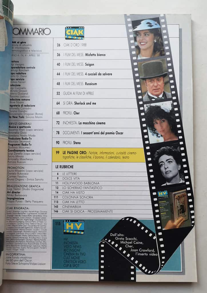 CIAK n° 4 - 1988 CHER Greta Scacchi MICHAEL CAINE - immagine 3