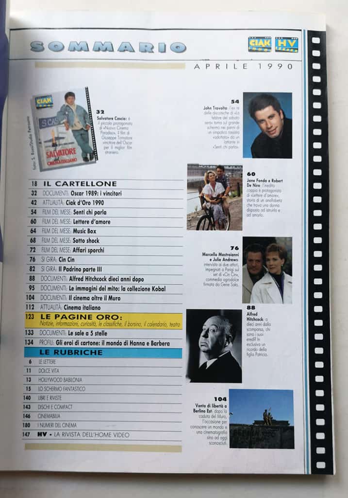 CIAK n° 4 - 1990 JOHN TRAVOLTA Mastroianni ALFRED HITCKOOCK - immagine 3