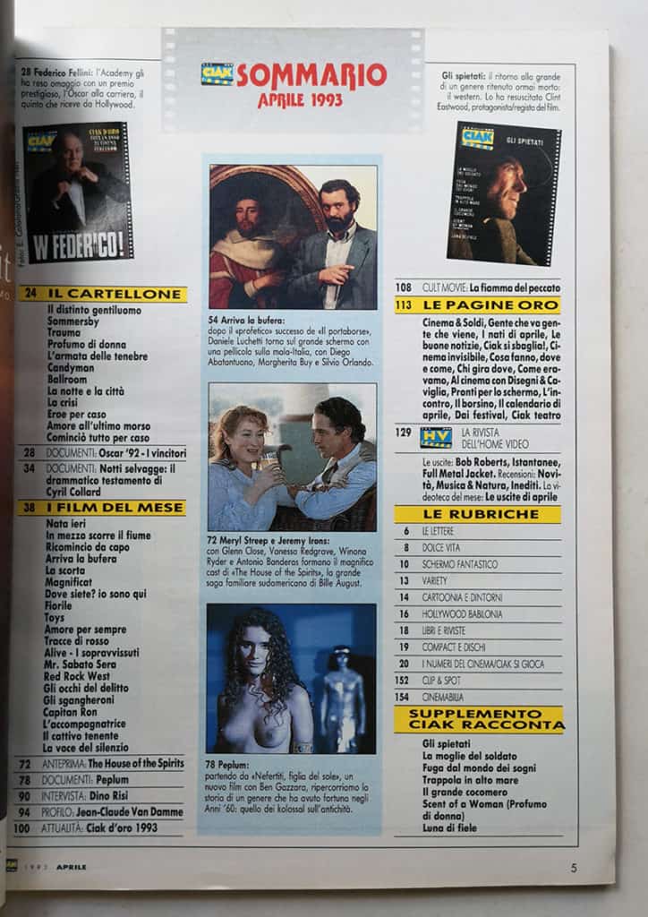 CIAK n° 4 - 1993 FEDERICO FELLINI Meryl Streep DINO RISI - immagine 3