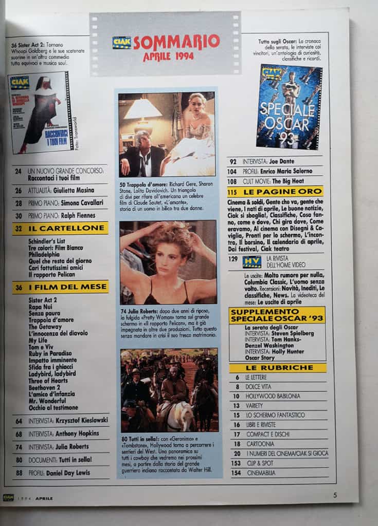 CIAK n° 4 - 1994 Whoopi Golberg ANTHONY HOPKINS Julia Roberts - immagine 3