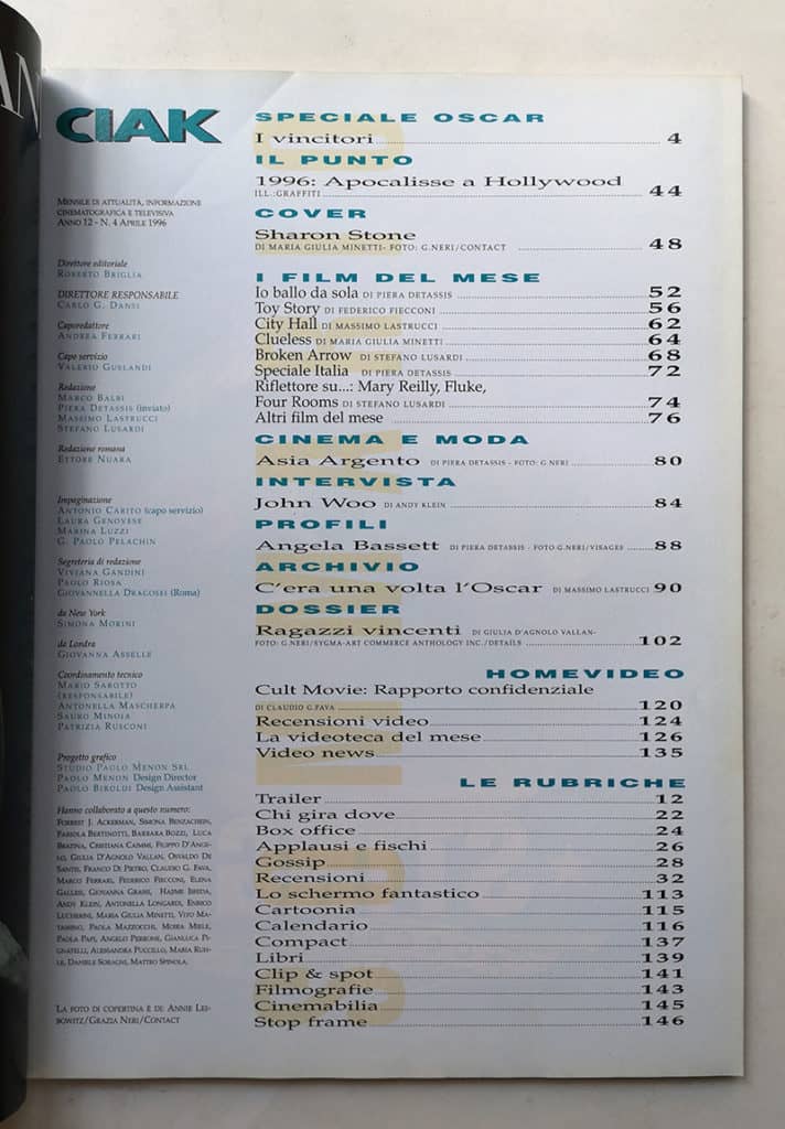 CIAK n° 4 - 1996 SHARON STONE Asia Argento JOHN WOO - immagine 3