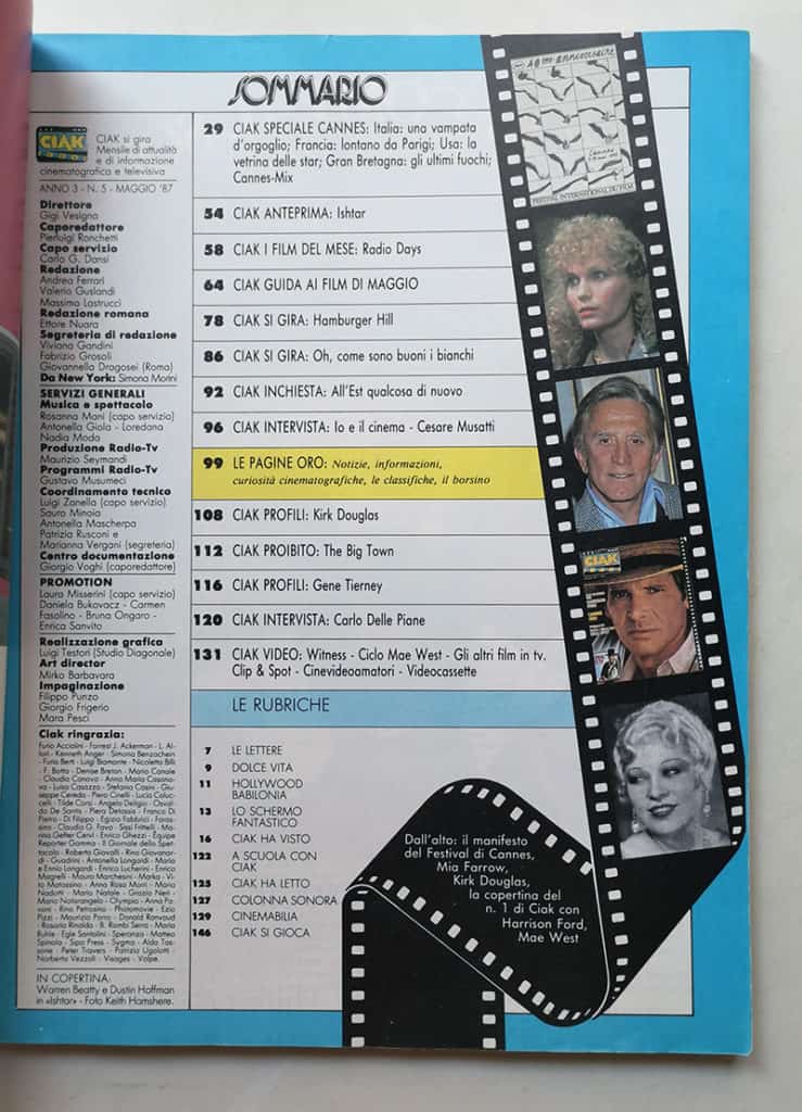 CIAK n° 5 - 1987 WARREN BEATTY Dustin Hoffman MIA FARROW - immagine 3