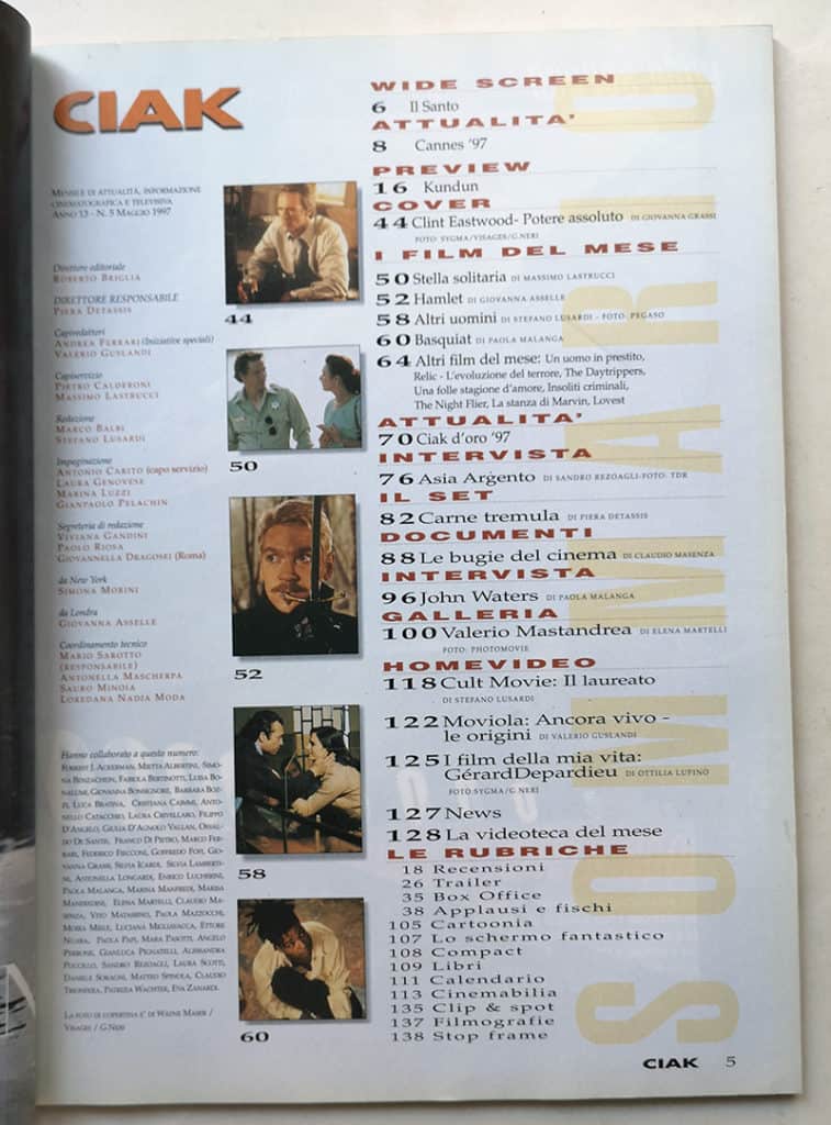 CIAK n° 5 - 1997 CLINT EASTWOOD Asia Argento FRANCESCA NERI - immagine 3