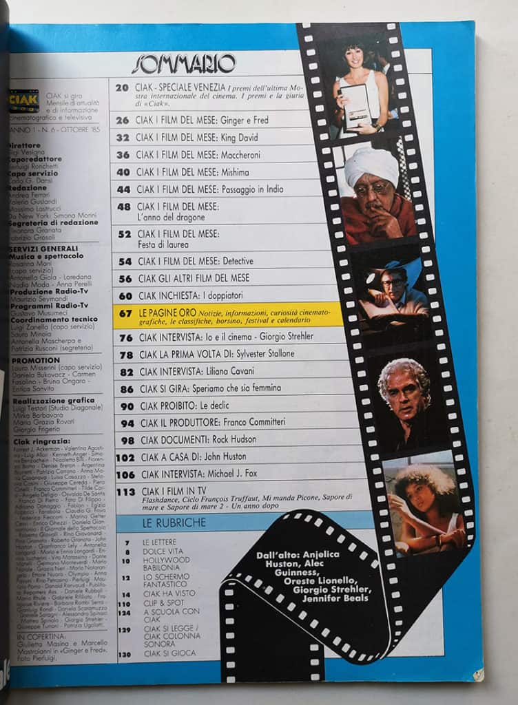 CIAK n° 6 - 1985  FELLINI Masina MASTROIANNI Michael J. Fox - immagine 3