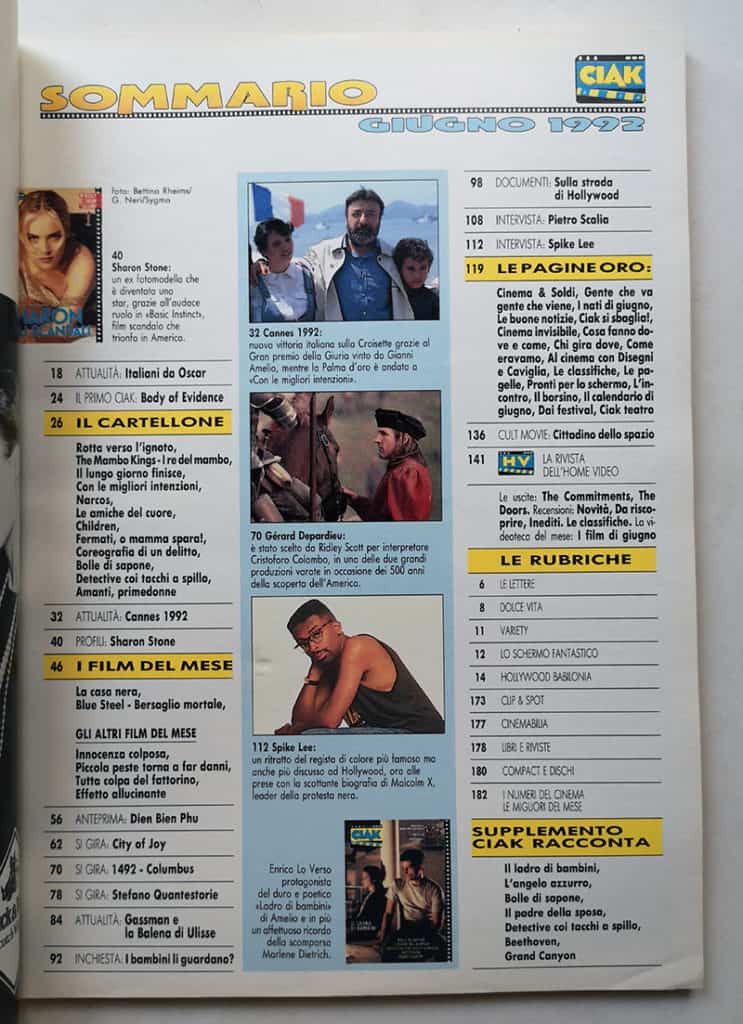 CIAK n° 6 - 1992 SHARON STONE Basic Instinct SPIKE LEE - immagine 3