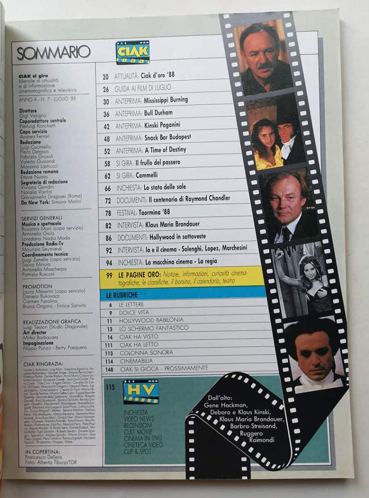 CIAK n° 7 - 1988 FRANCESCA DELLERA Gene Hackman BARBRA STREISAND - immagine 3