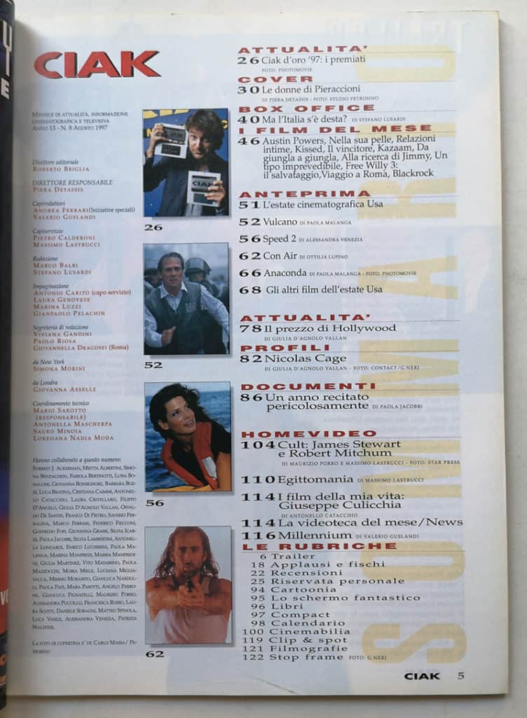 CIAK n° 8 - 1997 LEONARDO PIERACCIONI Nicolas Cage - immagine 3