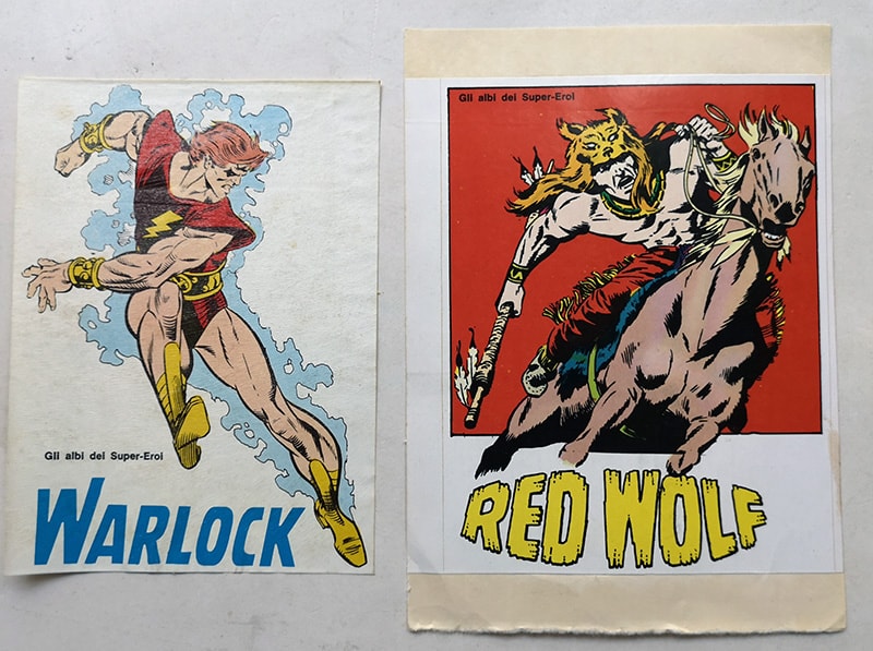 ASE Albi Dei Supereroi CORNO 1973 ADESIVI Warlock RED WOLF