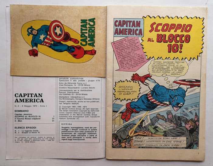 CAPITAN AMERICA 2 Corno 1973 ADESIVI gadget - immagine 2