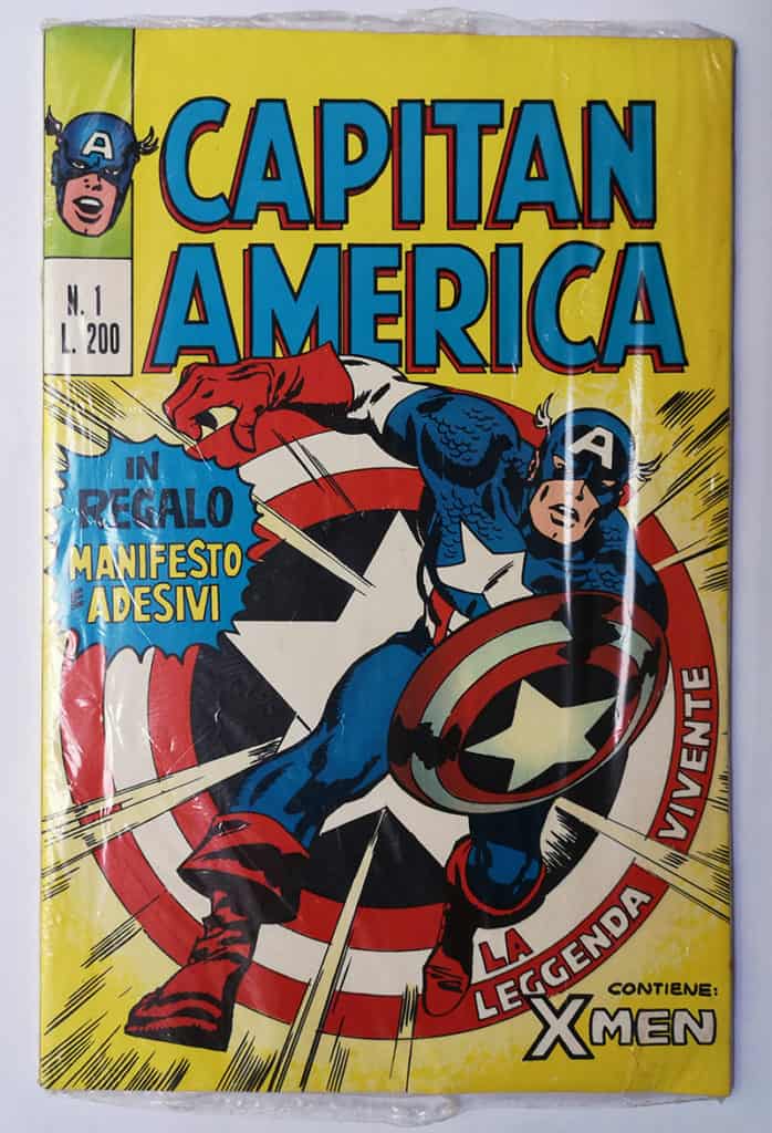 CAPITAN AMERICA 1 Poster Adesivo BLISTERATO Errore VARIANTE Corno 1973 - immagine 2