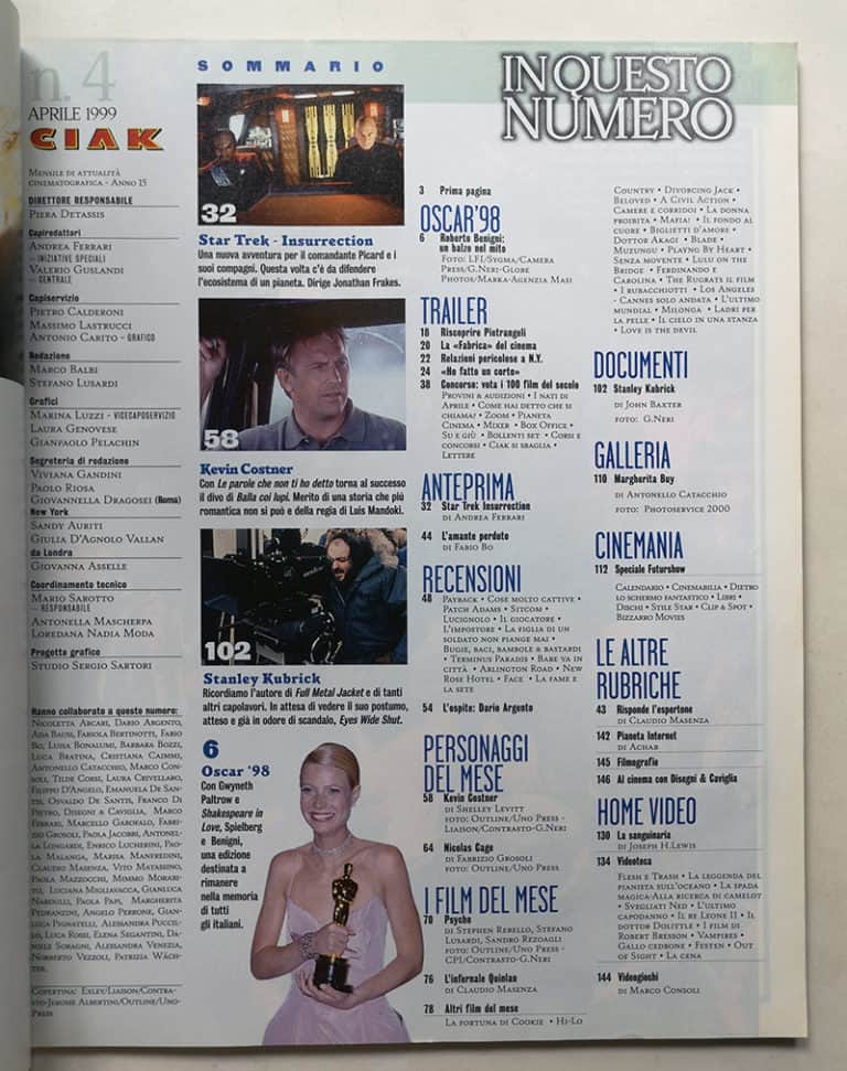 CIAK n° 4 - 1999 KEVIN COSTENER Nicolas Cage GWYNETH PALTROW - immagine 3