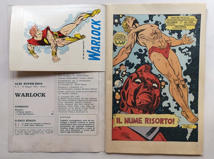 ASE Albi Dei Supereroi 2 Warlock 1 CORNO 1973 ADESIVI gadget - immagine 2