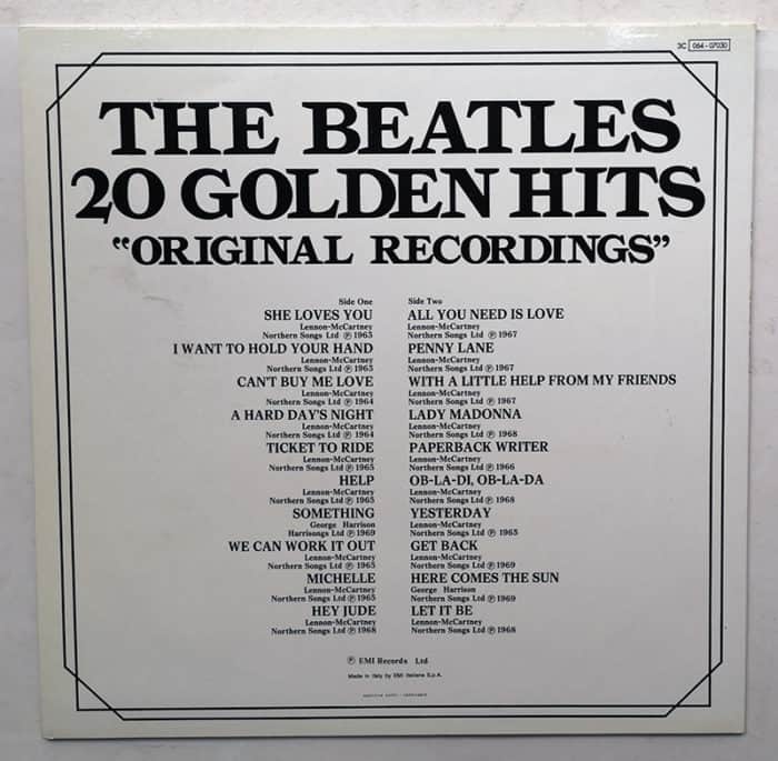 THE BEATLES 20 Golden Hits DISCO LP 3C 064 07030 EMI - immagine 2
