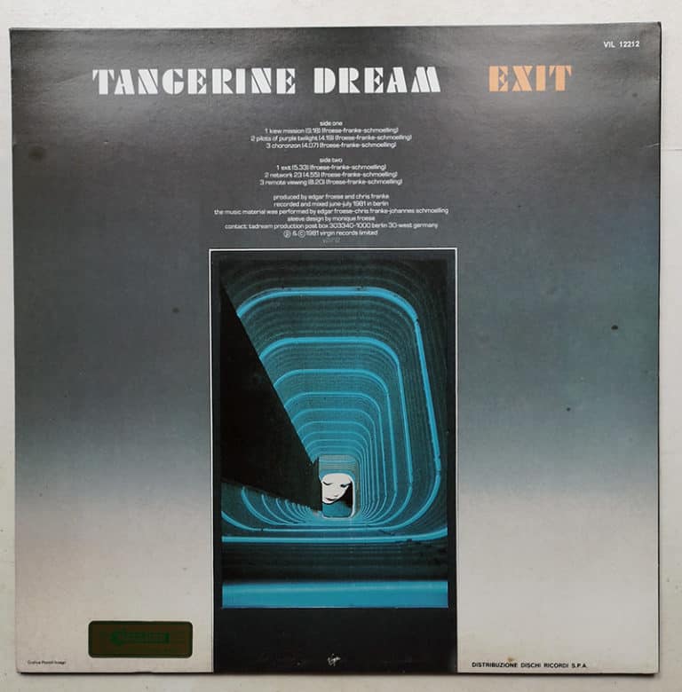 TANGERINE DREAM exit DISCO LP + poster VIL 12212 VIRGIN iCollezionisti