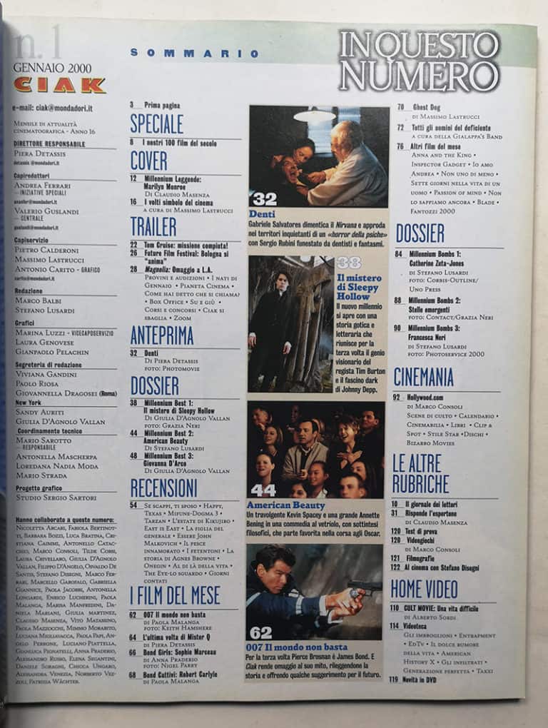CIAK n° 1 - 2000 MARILYN MONROE Sophie Marceau + POSTER Bruce Willis - immagine 2