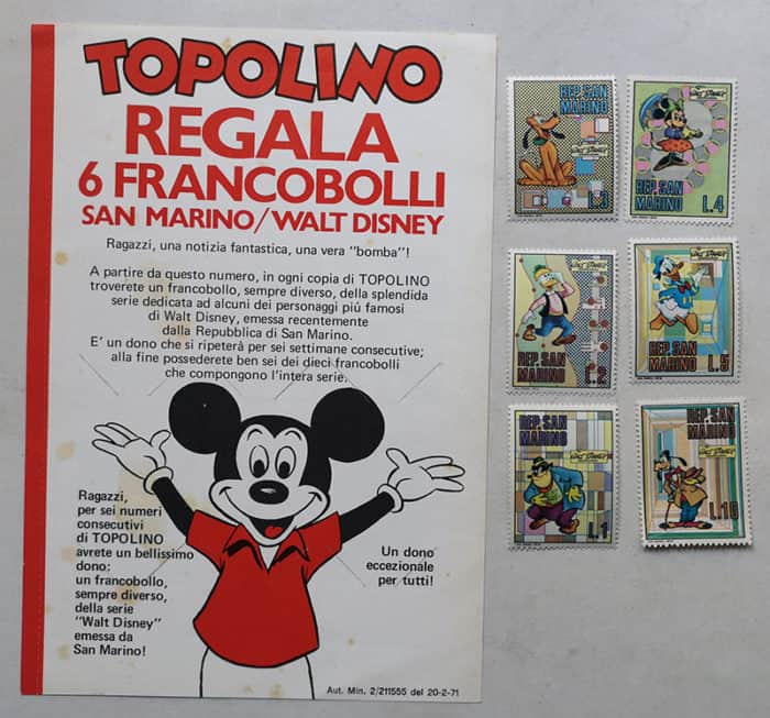CARTONCINO CON 6 francobolli TOPOLINO San Marino (Topolino 804) - immagine 2