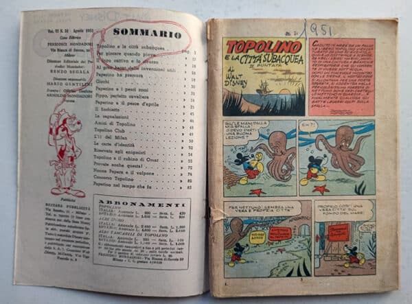 TOPOLINO LIBRETTO 31 Mondadori 1951 con bollino e pagina centrale - immagine 3