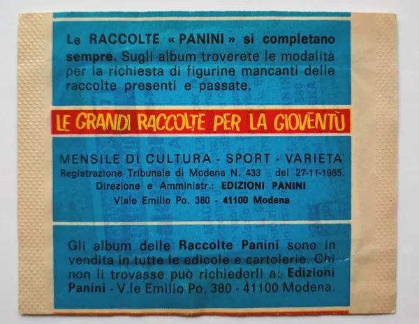 Bustina Sigillata CALCIATORI PANINI 1973-74