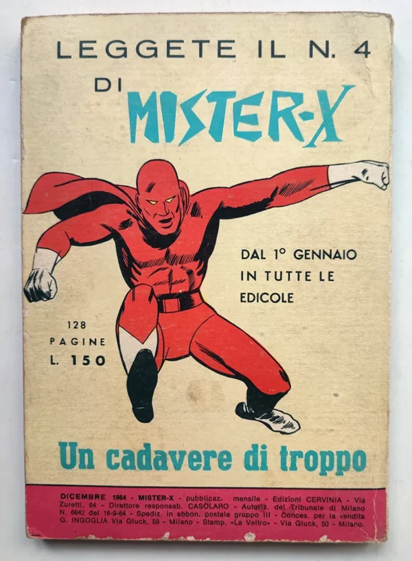 MISTER-X 3 Diadema di Sangue CERVINIA 1965